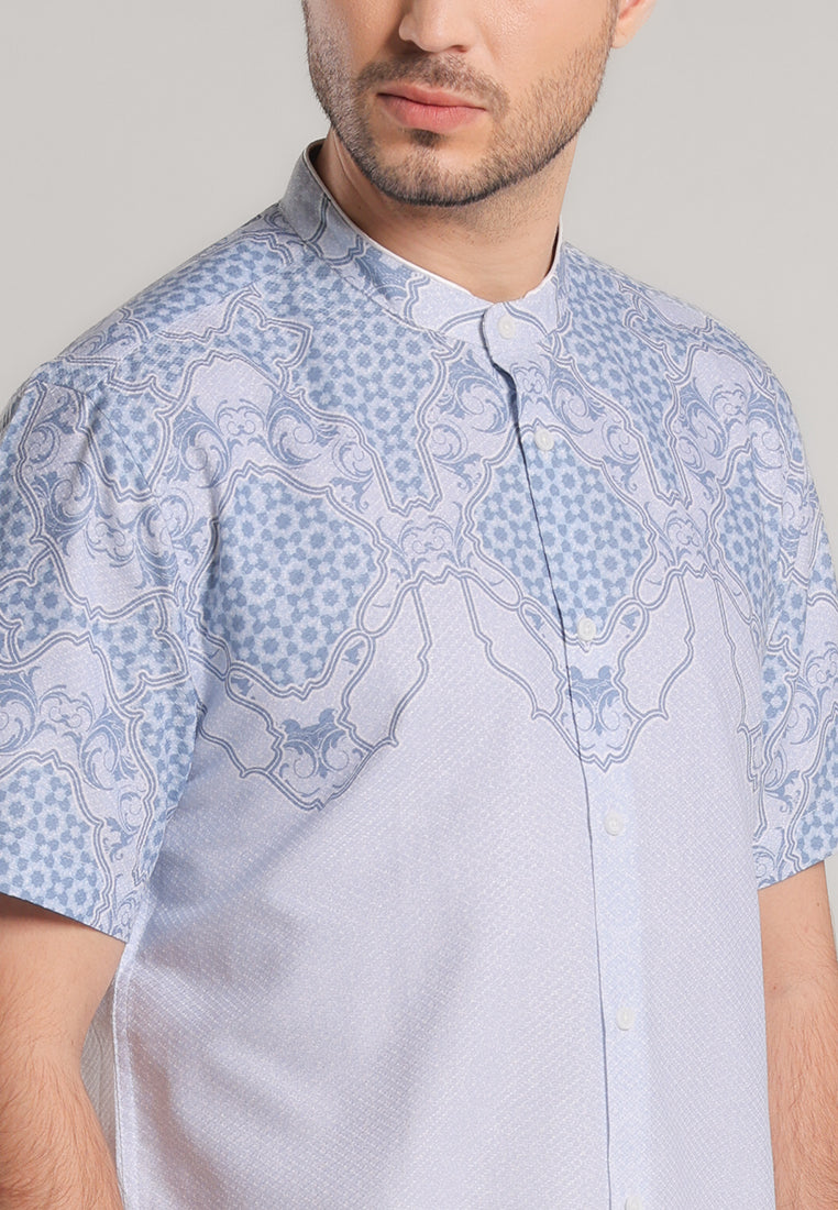 MOC - Kemeja Shanghai Lengan Pendek Rizwan - White