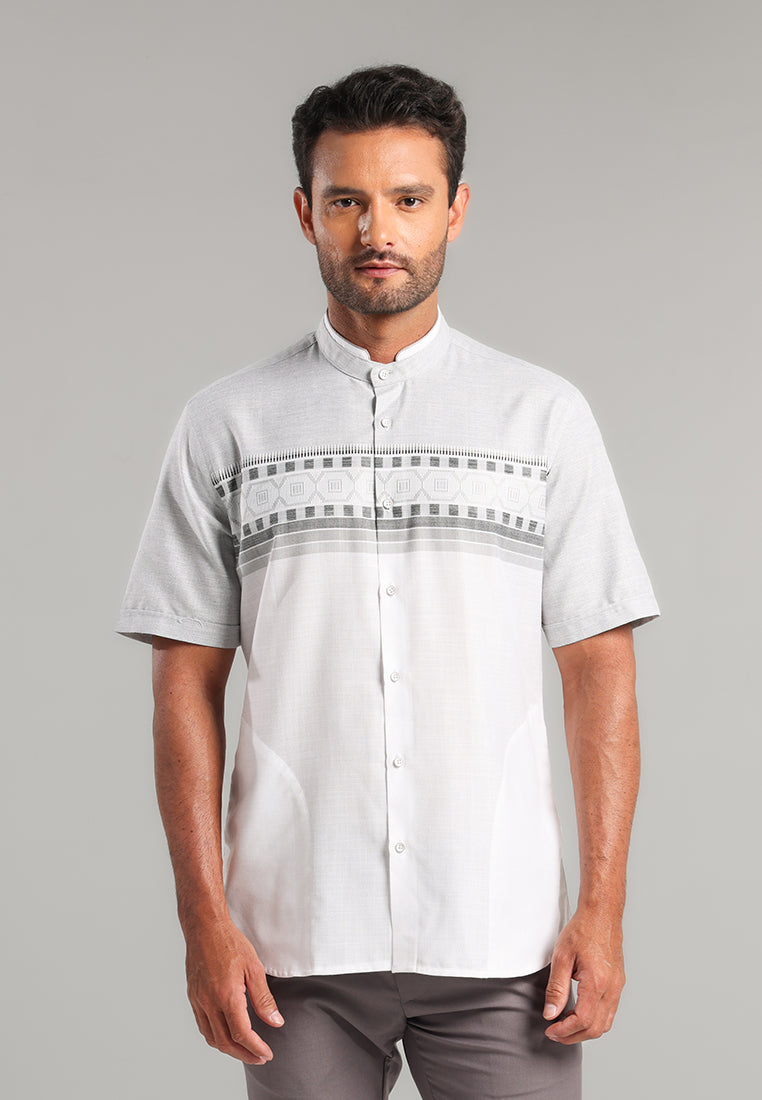 MOC Kemeja Koko Lengan Pendek Pria Fiyadh - Grey