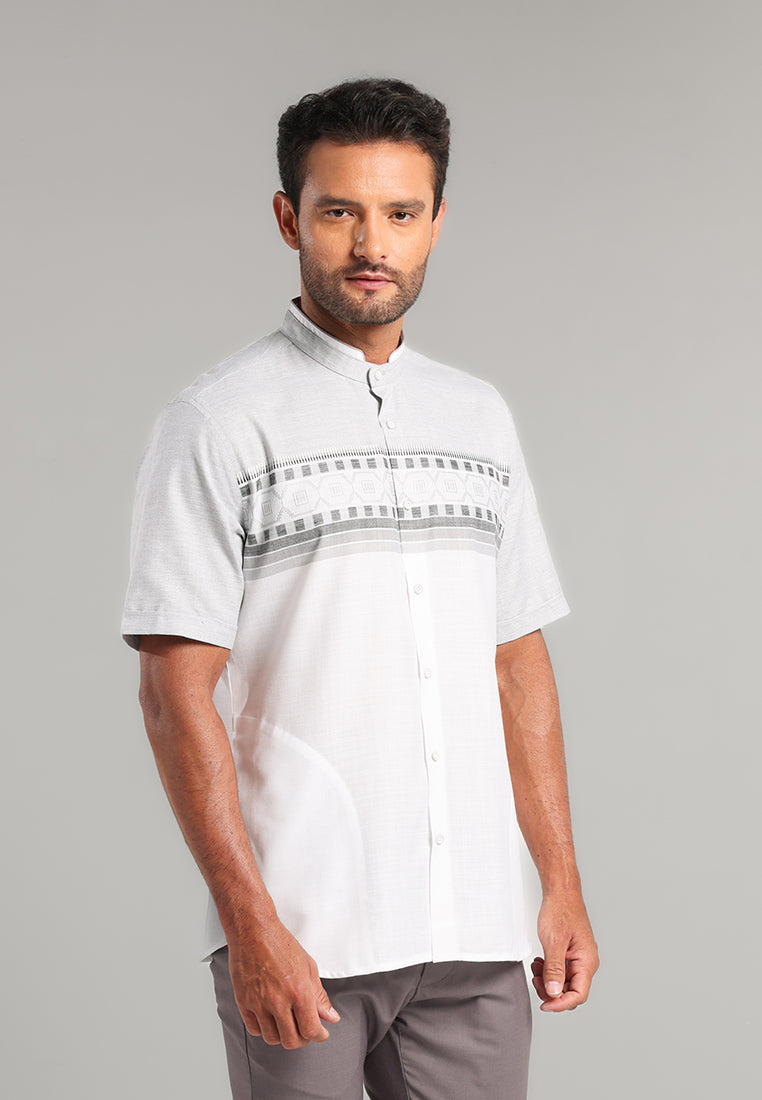 MOC Kemeja Koko Lengan Pendek Pria Fiyadh - Grey