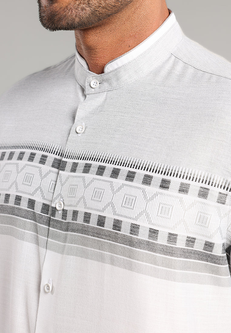 MOC Kemeja Koko Lengan Pendek Pria Fiyadh - Grey