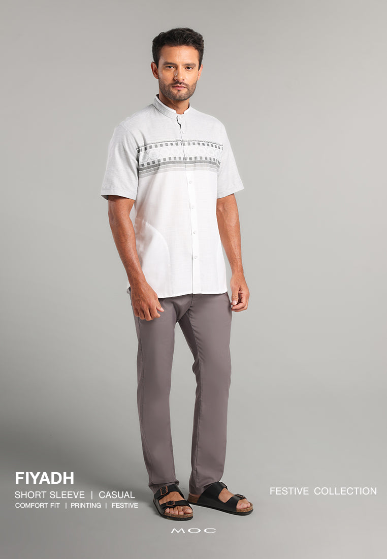MOC Kemeja Koko Lengan Pendek Pria Fiyadh - Grey