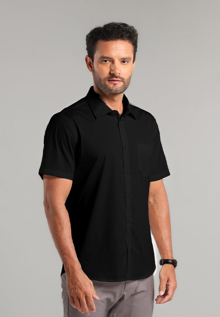 MOC - Kemeja Lengan Pendek Pria Bolivia - Black