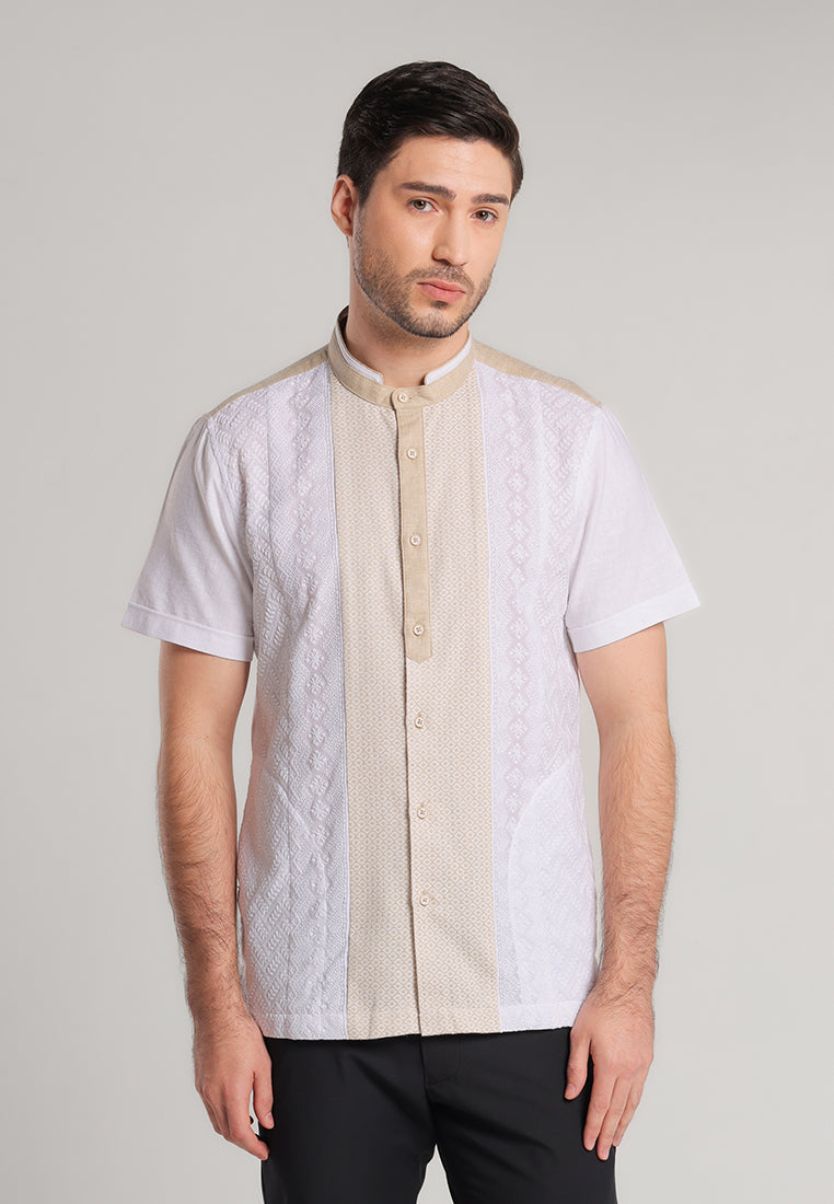 MOC Kemeja Koko Lengan Pendek Pria Ghafar - White