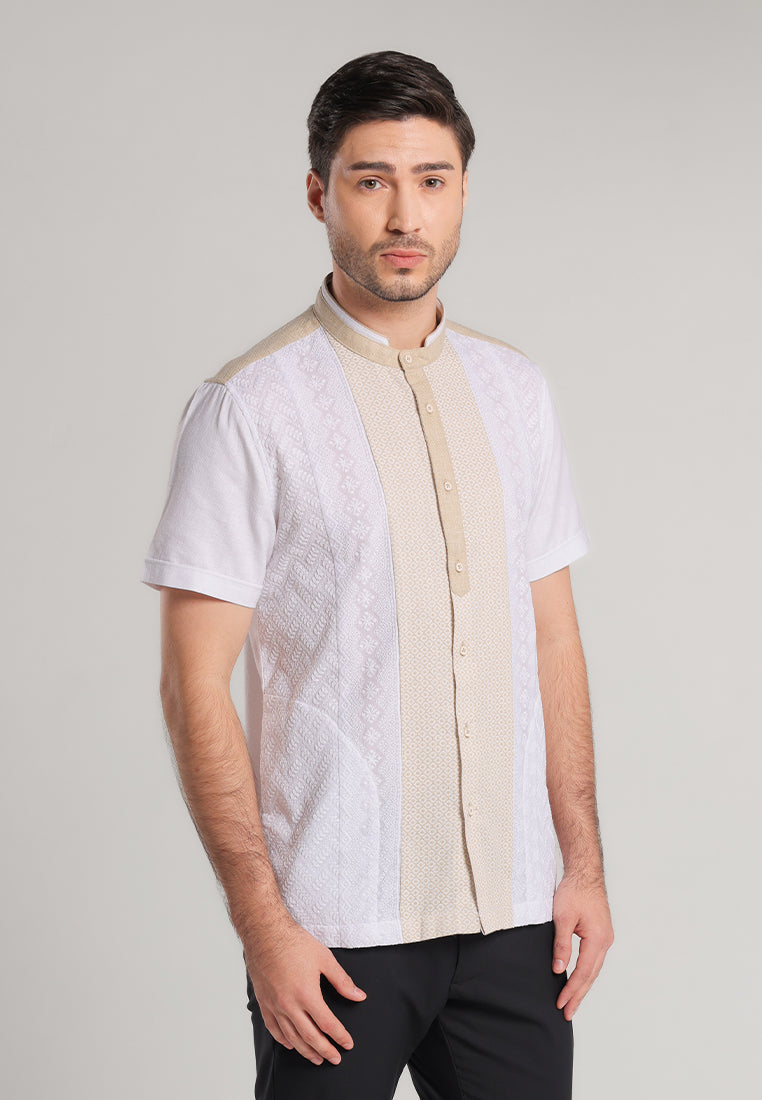 MOC Kemeja Koko Lengan Pendek Pria Ghafar - White