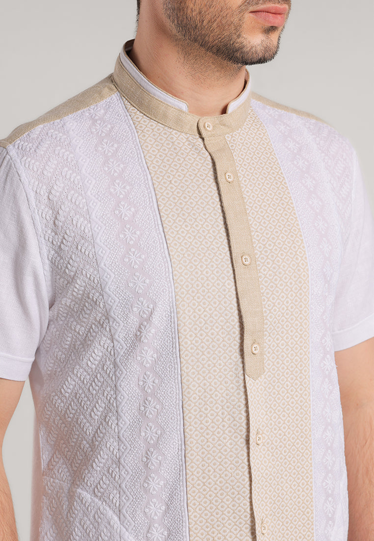 MOC Kemeja Koko Lengan Pendek Pria Ghafar - White
