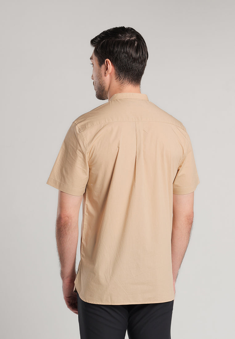 MOC - Kemeja Shanghai Lengan Pendek Pria Fahir - Beige