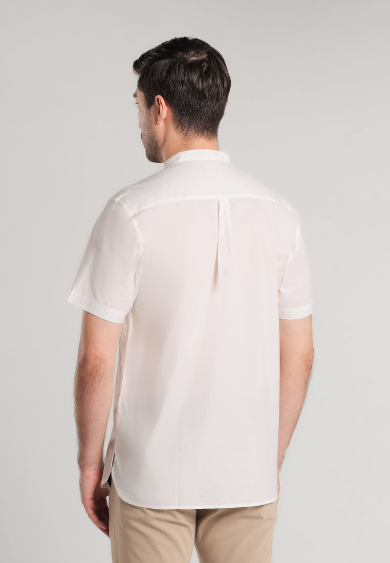 MOC - Kemeja Shanghai Lengan Pendek Pria Zahir - White
