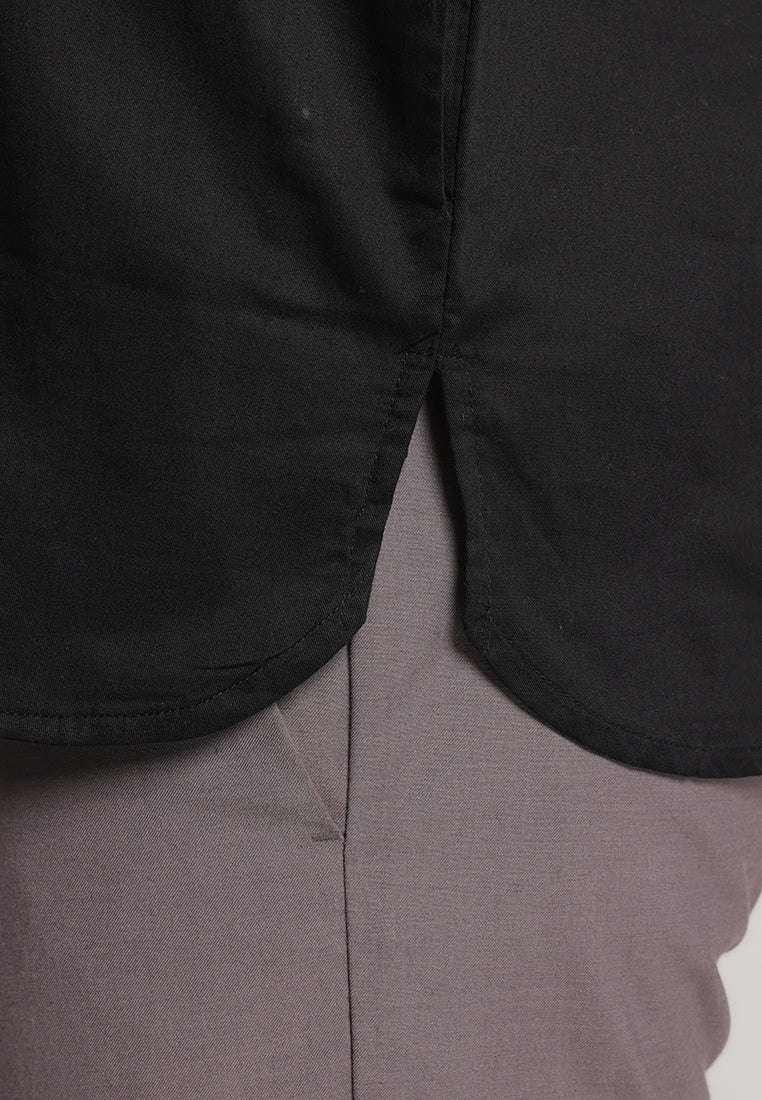 MOC Kemeja Shanghai Lengan Panjang Pria Kamran - Black