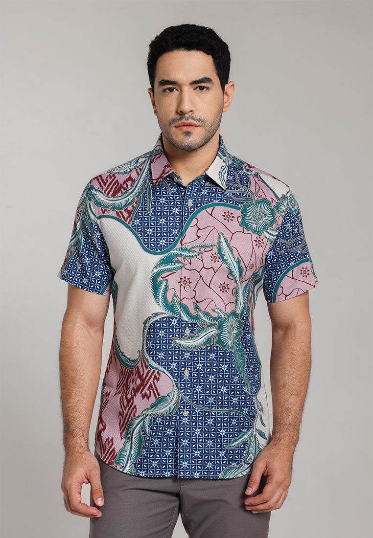 MOC - Kemeja Batik Pria Lengan Pendek Bawana - Beige