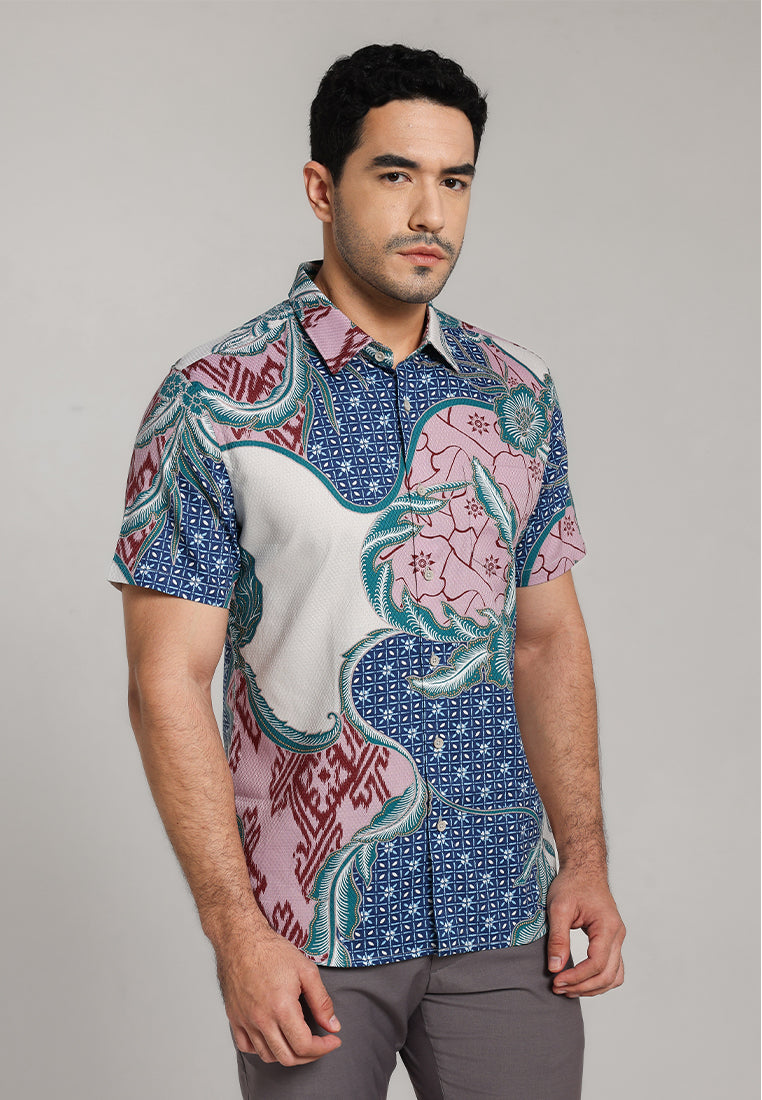 MOC - Kemeja Batik Pria Lengan Pendek Bawana - Beige