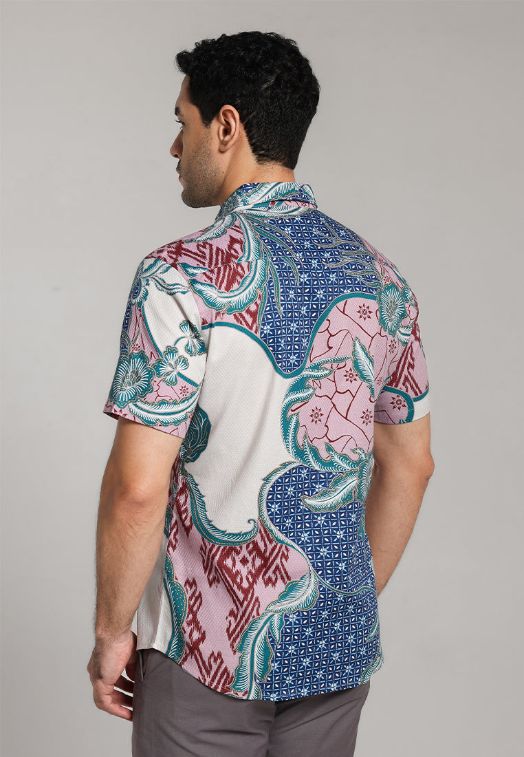 MOC - Kemeja Batik Pria Lengan Pendek Bawana - Beige