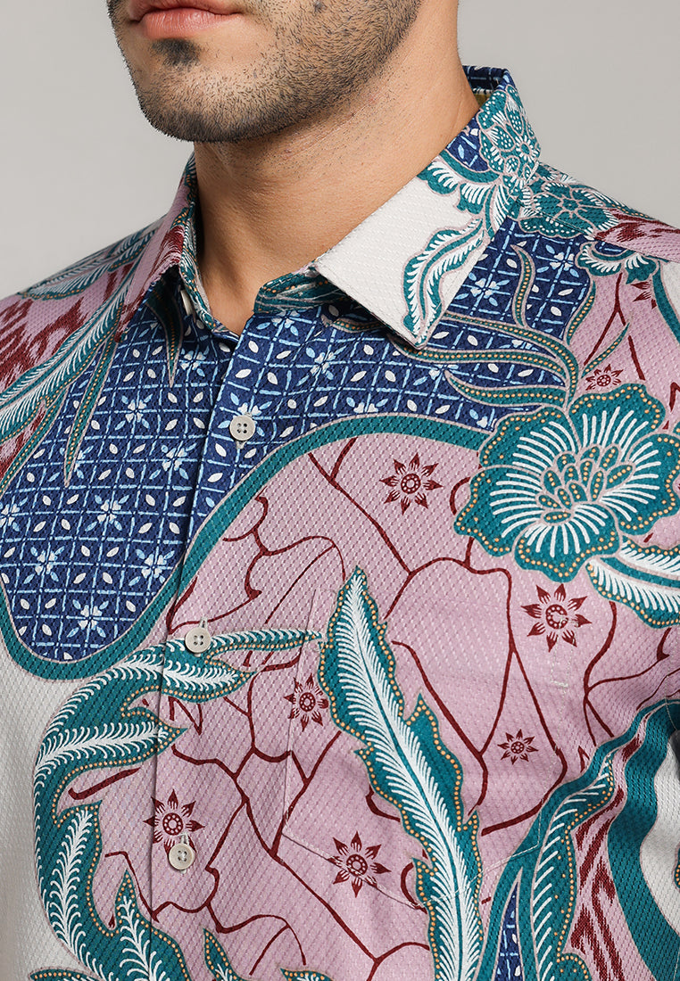 MOC - Kemeja Batik Pria Lengan Pendek Bawana - Beige