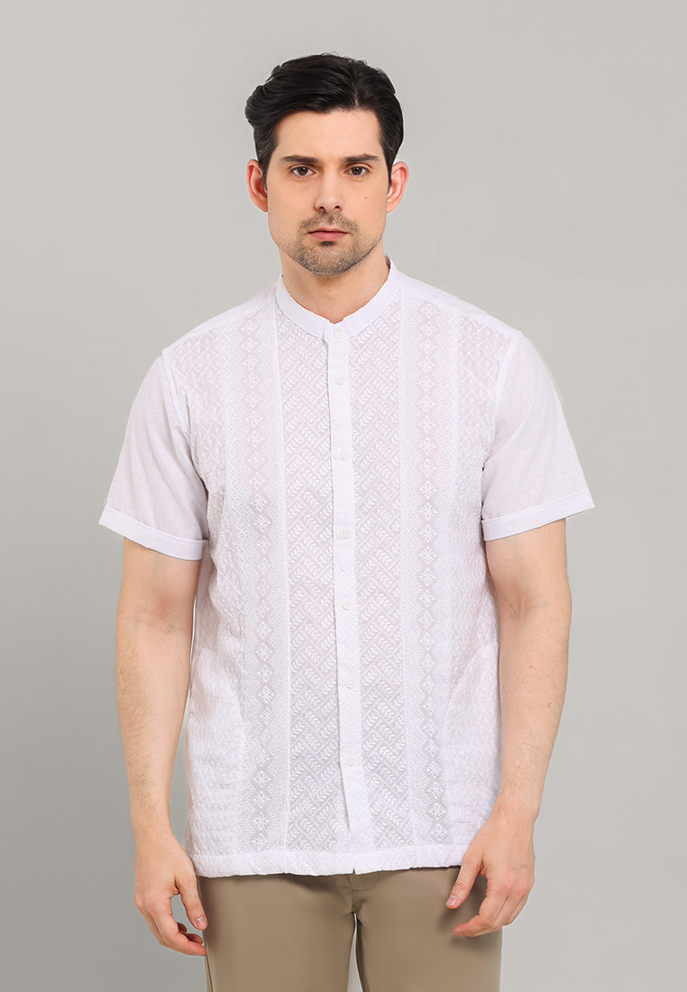 MOC - Kemeja Koko Lengan Panjang Pria Mubiin - White
