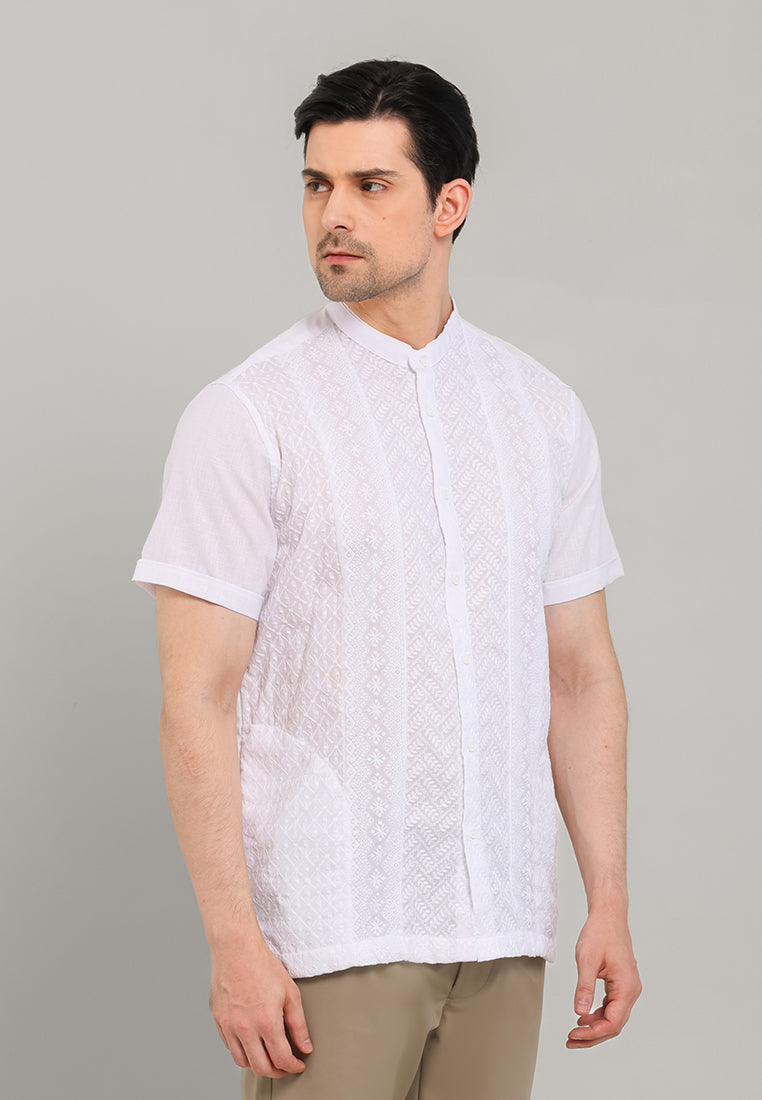 MOC - Kemeja Koko Lengan Panjang Pria Mubiin - White