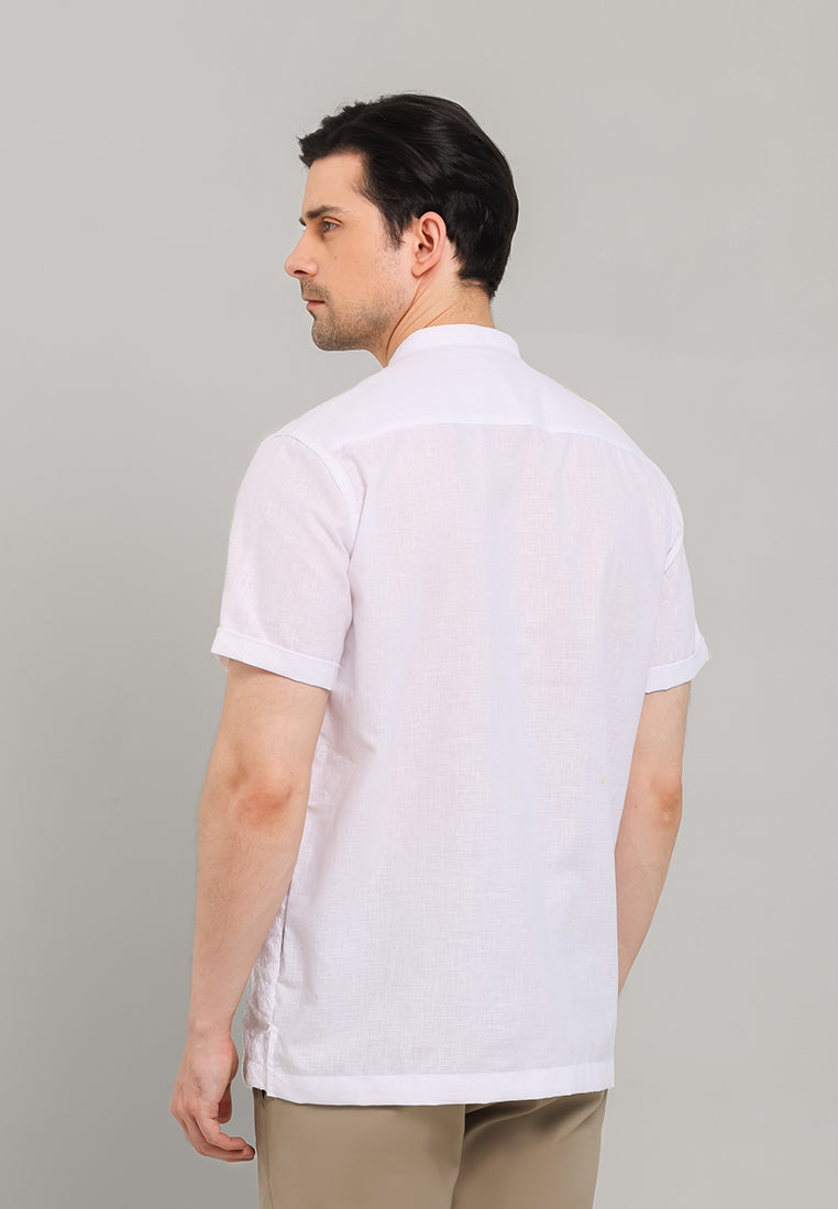MOC - Kemeja Koko Lengan Panjang Pria Mubiin - White