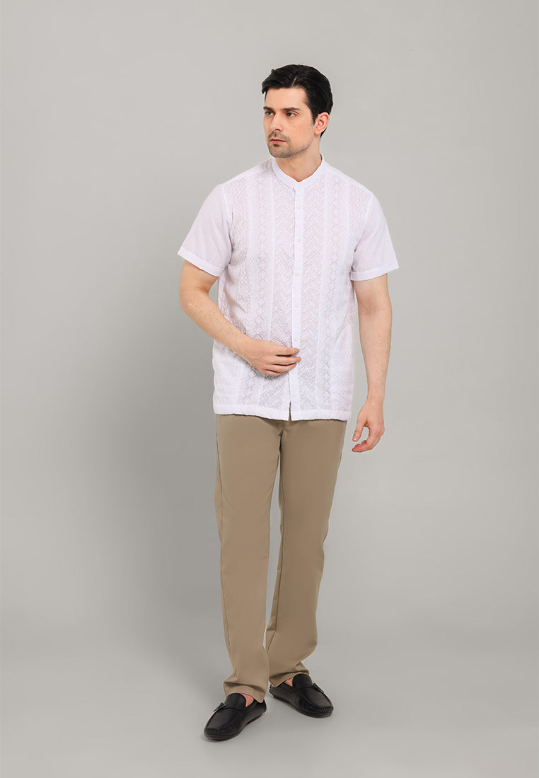 MOC - Kemeja Koko Lengan Panjang Pria Mubiin - White