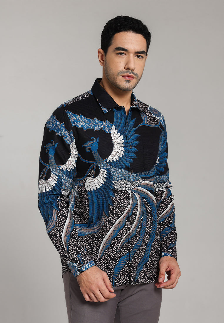 MOC - Kemeja Batik Pria Lengan Panjang Ardhito - Black