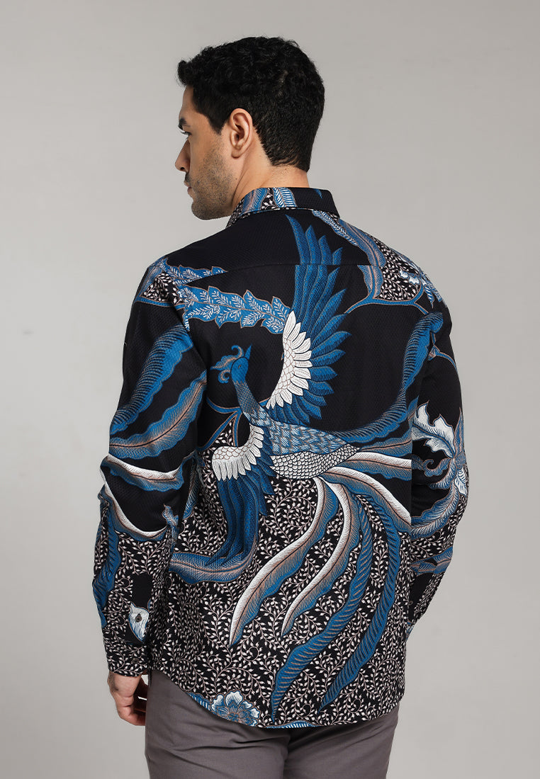 MOC - Kemeja Batik Pria Lengan Panjang Ardhito - Black