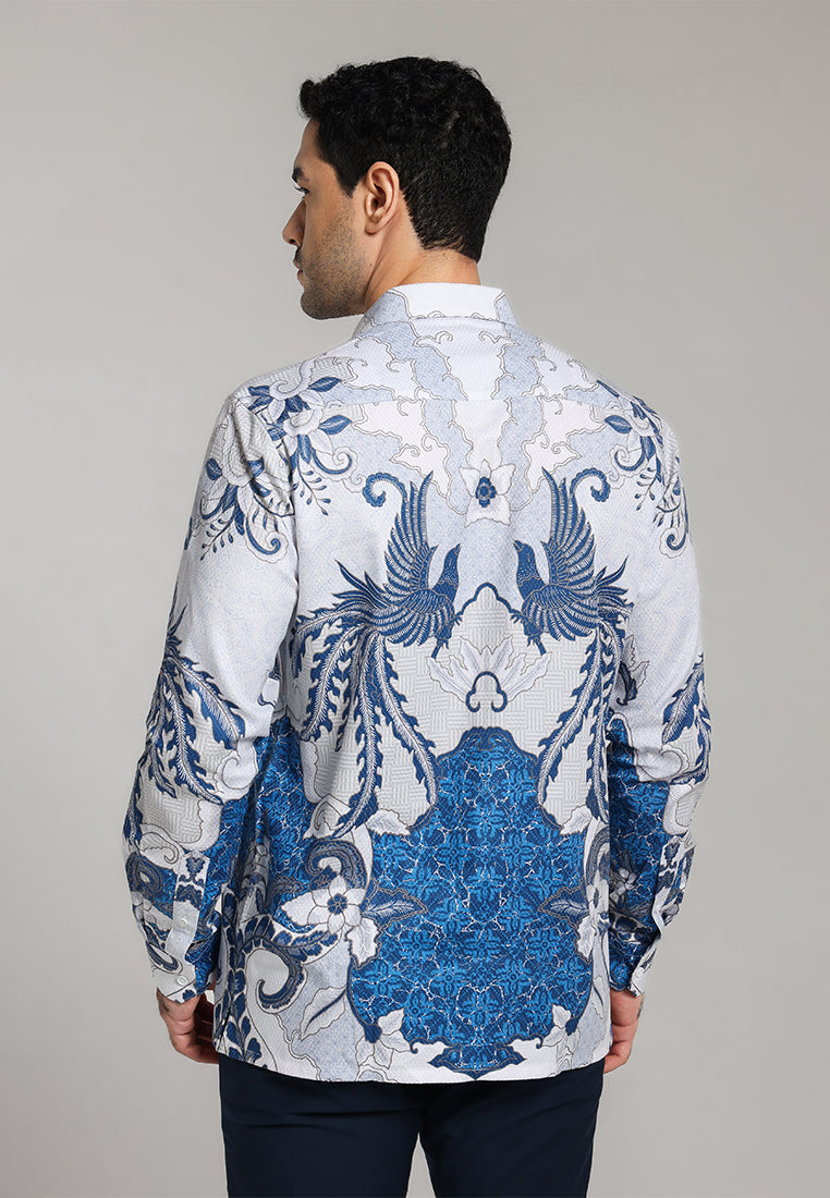 MOC - Kemeja Batik Pria Lengan Panjang Kertawijaya - Blue
