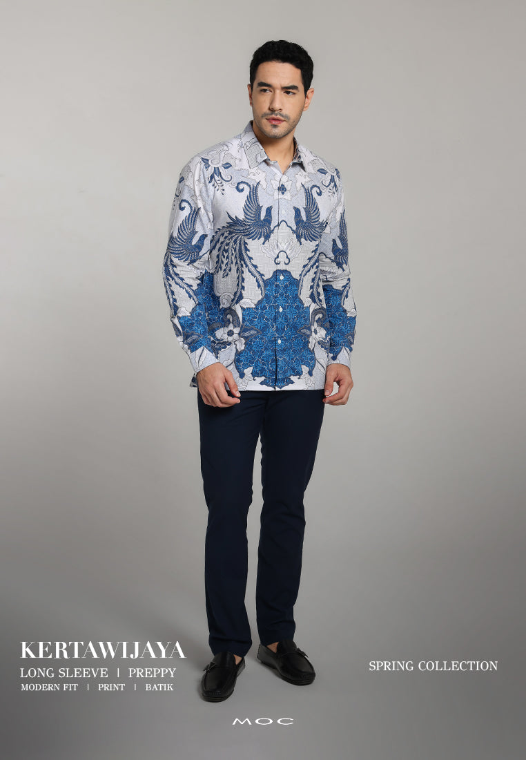 MOC - Kemeja Batik Pria Lengan Panjang Kertawijaya - Blue