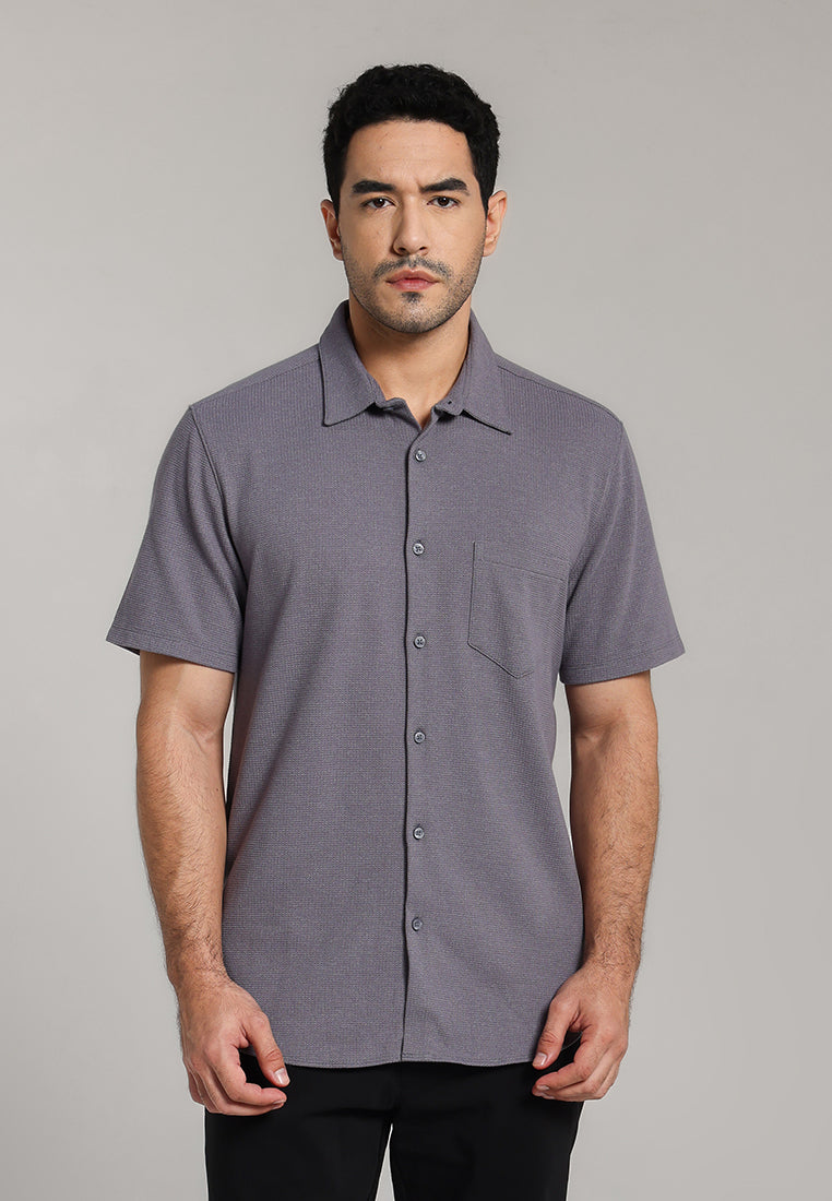 MOC - Kemeja Lengan Pendek Pria Carver - Grey