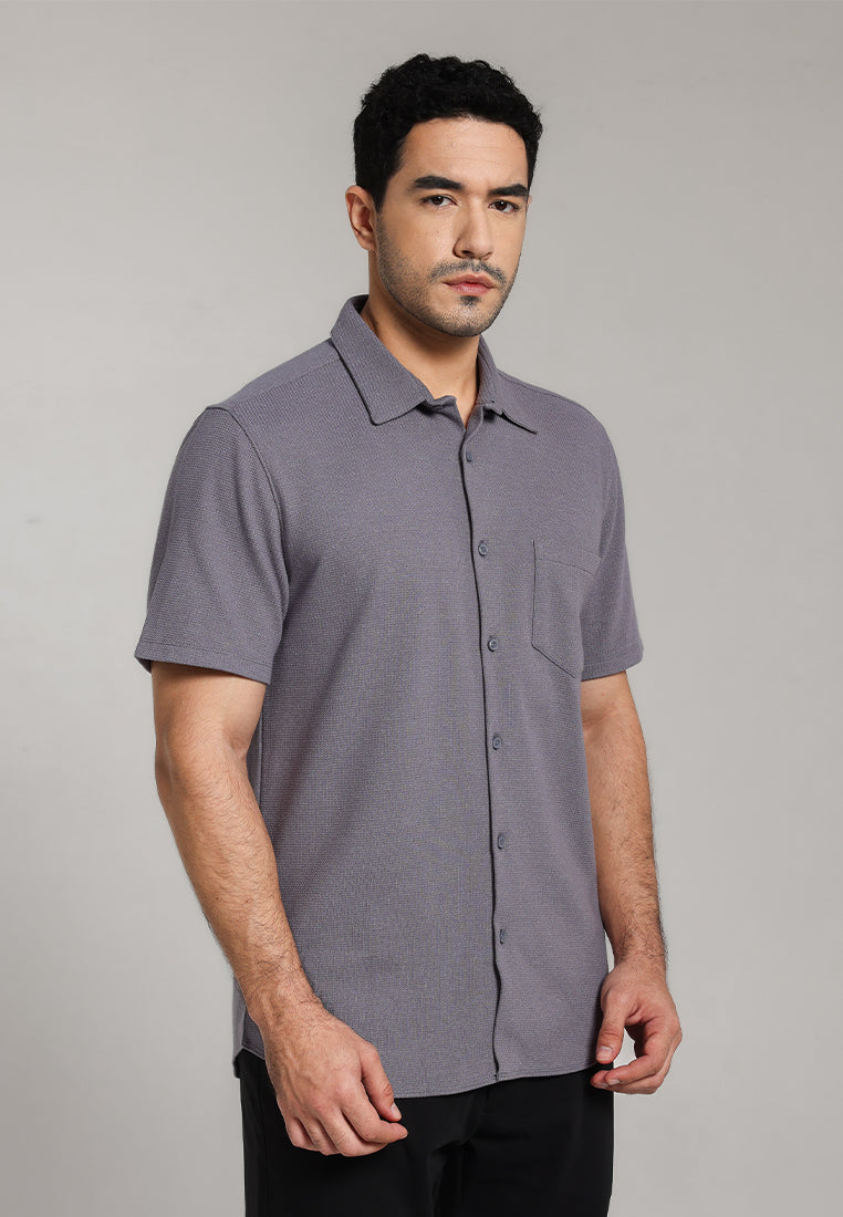 MOC - Kemeja Lengan Pendek Pria Carver - Grey