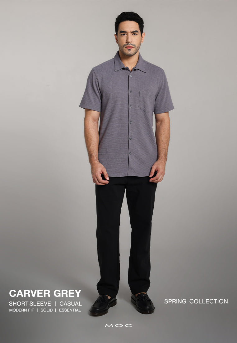 MOC - Kemeja Lengan Pendek Pria Carver - Grey