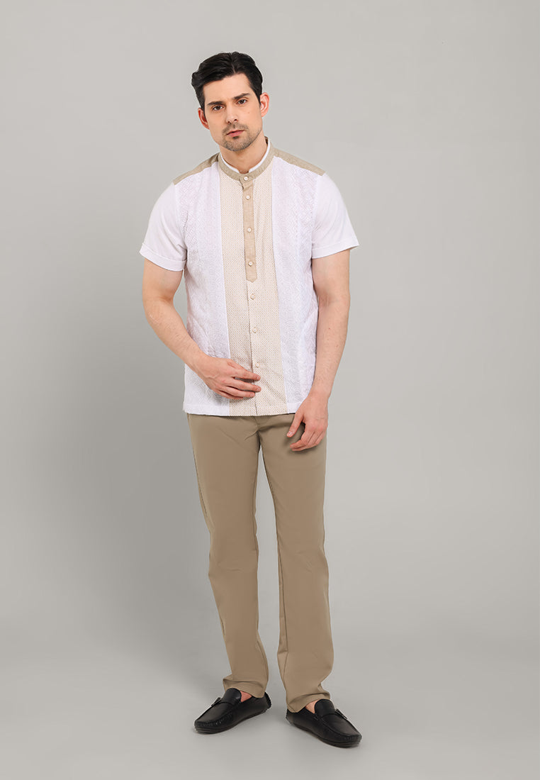 MOC Kemeja Koko Lengan Pendek Pria Khidir - White