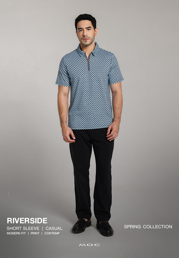 MOC Kaos Polo Lengan Pendek Pria Riverside - Navy