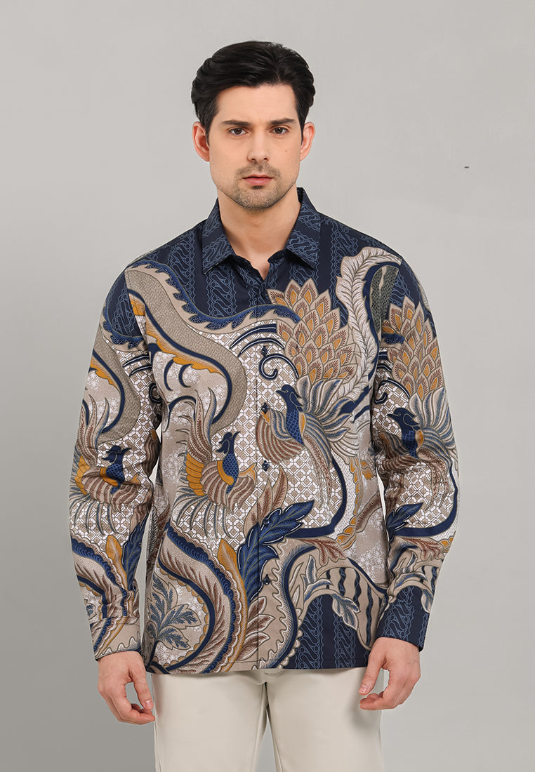 MOC - Kemeja Batik Pria Lengan Panjang Gunawan - Khaki