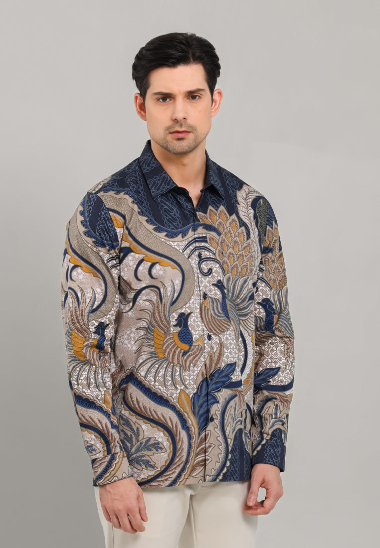 MOC - Kemeja Batik Pria Lengan Panjang Gunawan - Khaki