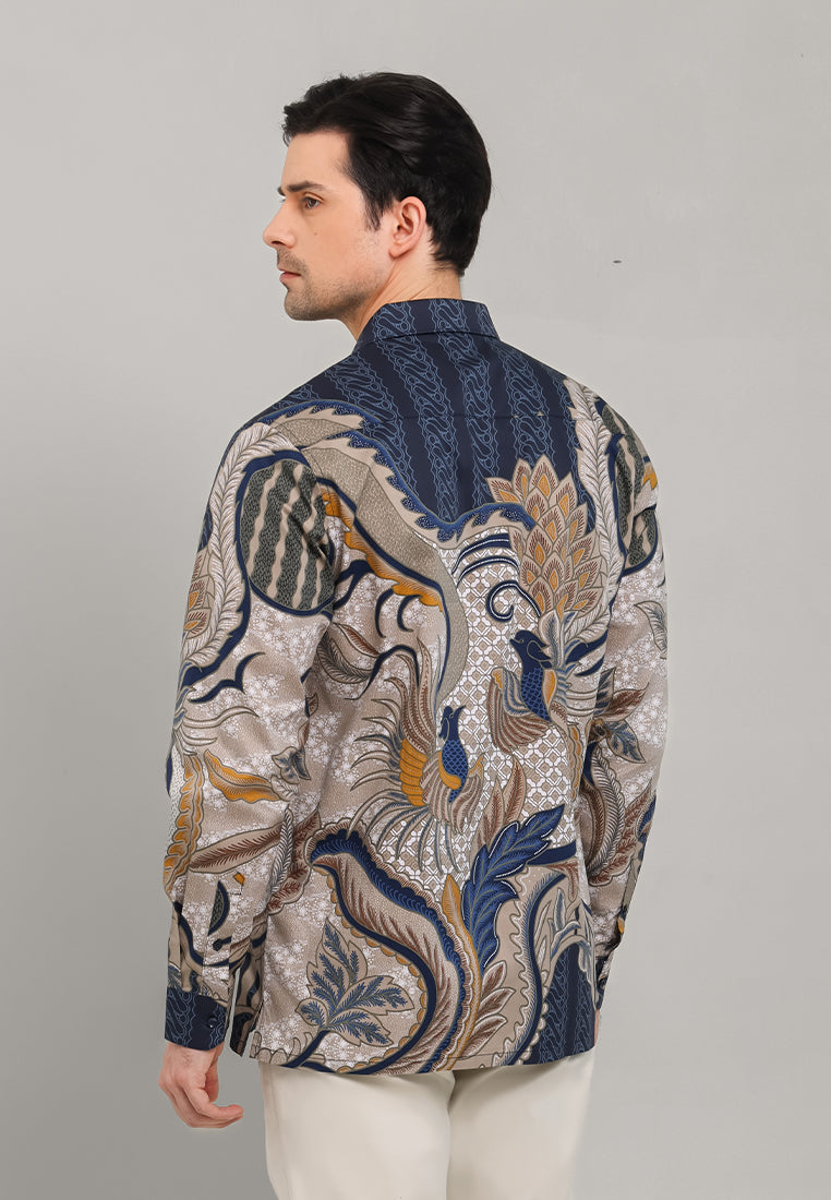 MOC - Kemeja Batik Pria Lengan Panjang Gunawan - Khaki