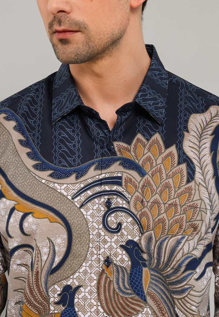 MOC - Kemeja Batik Pria Lengan Panjang Gunawan - Khaki