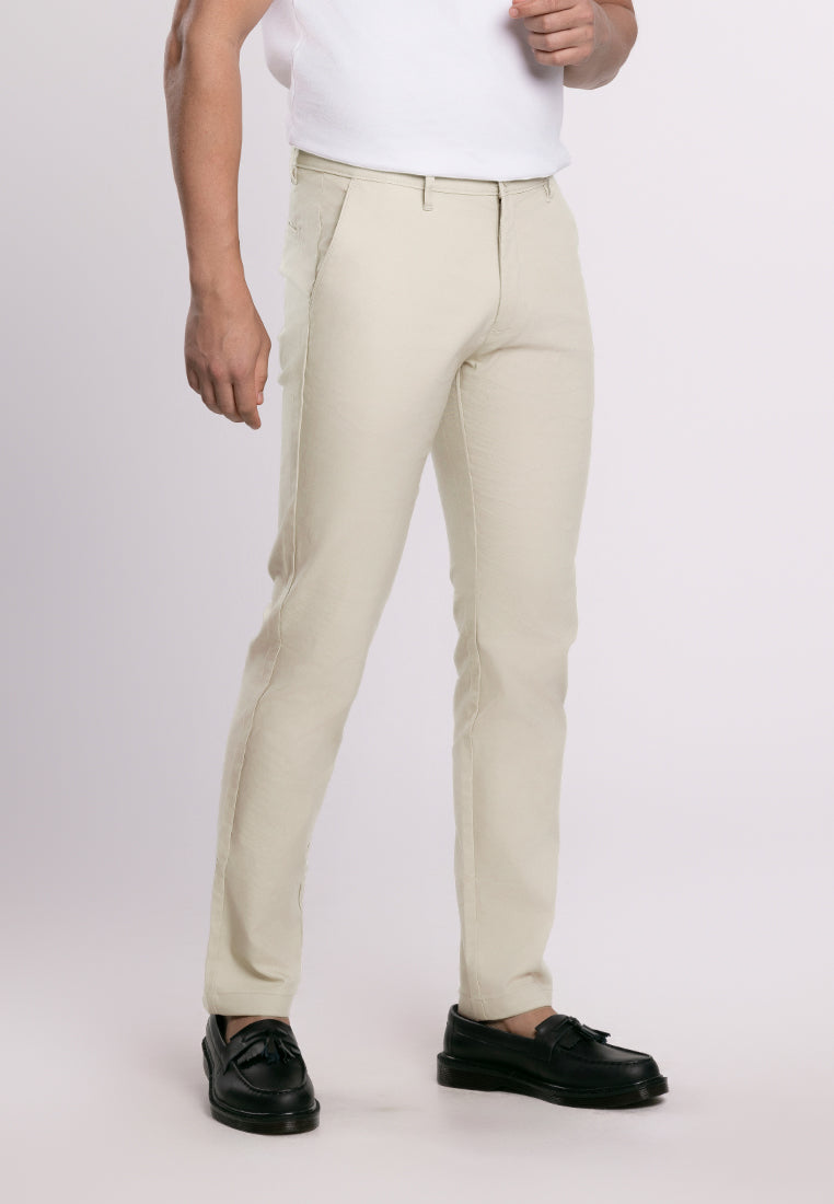 MOC Celana Panjang Chinos Pria Slim Fit Barnie - Light Khaki