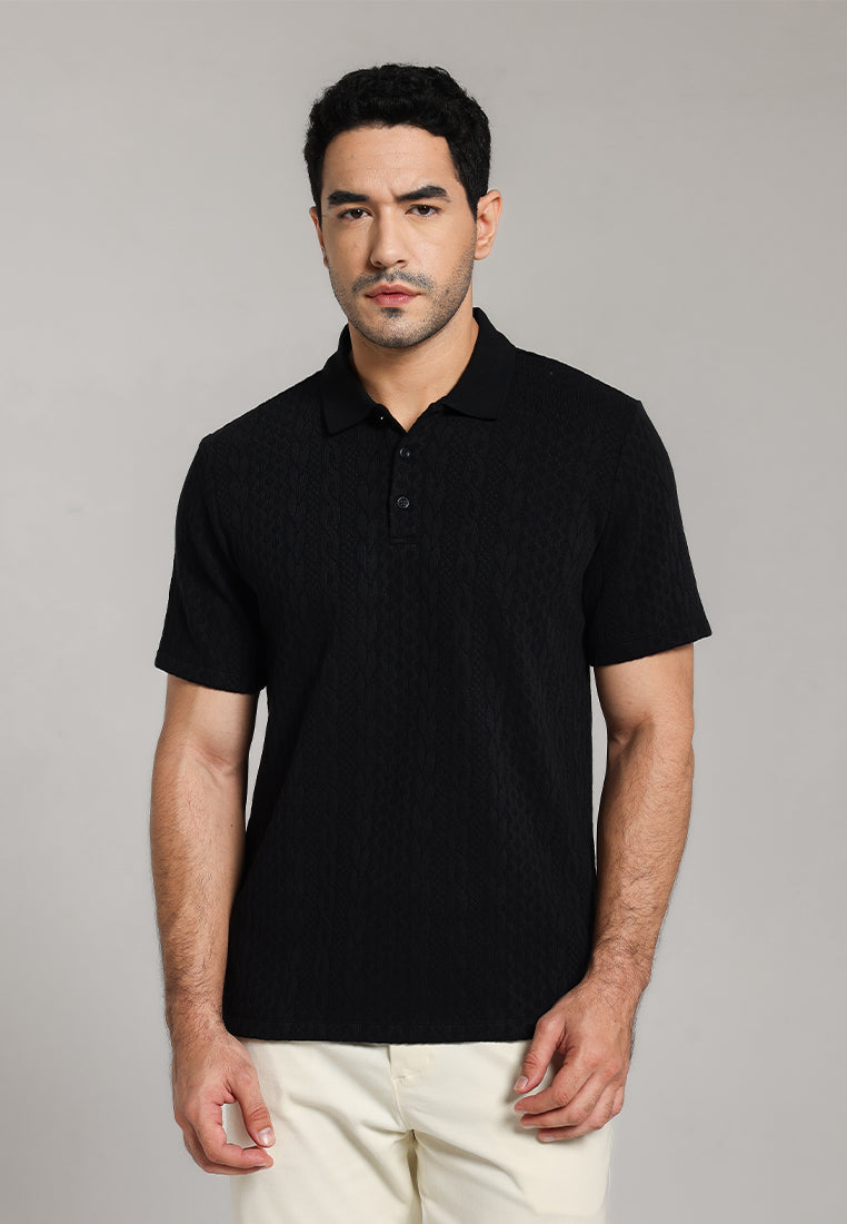 MOC - Kaos Polo Pria Lengan Pendek Cruz - Black