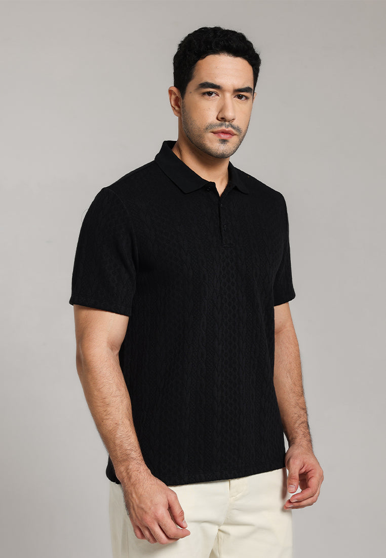 MOC - Kaos Polo Pria Lengan Pendek Cruz - Black