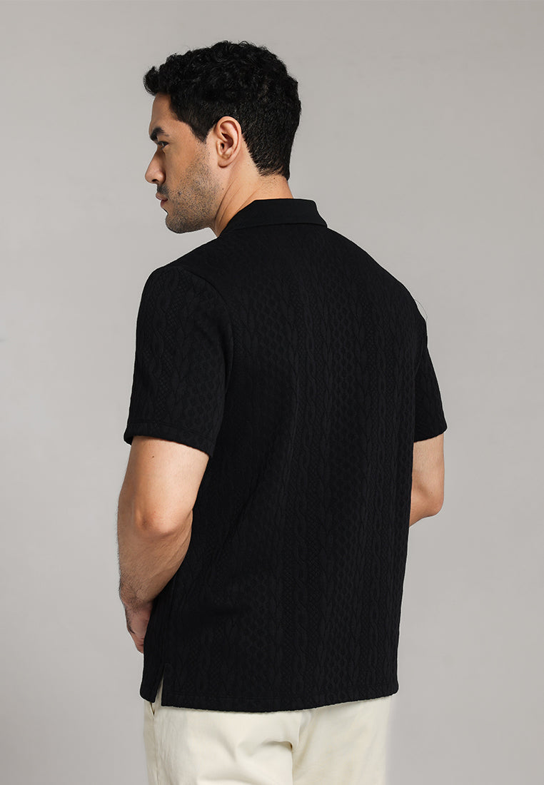 MOC - Kaos Polo Pria Lengan Pendek Cruz - Black