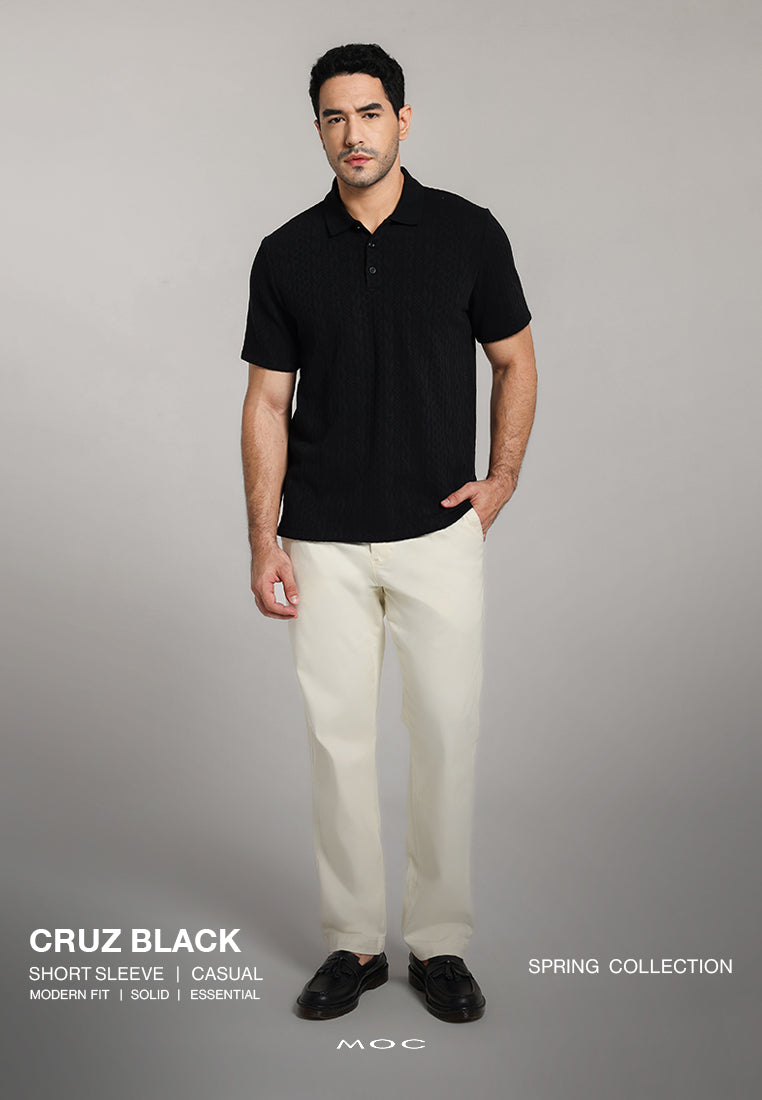 MOC - Kaos Polo Pria Lengan Pendek Cruz - Black