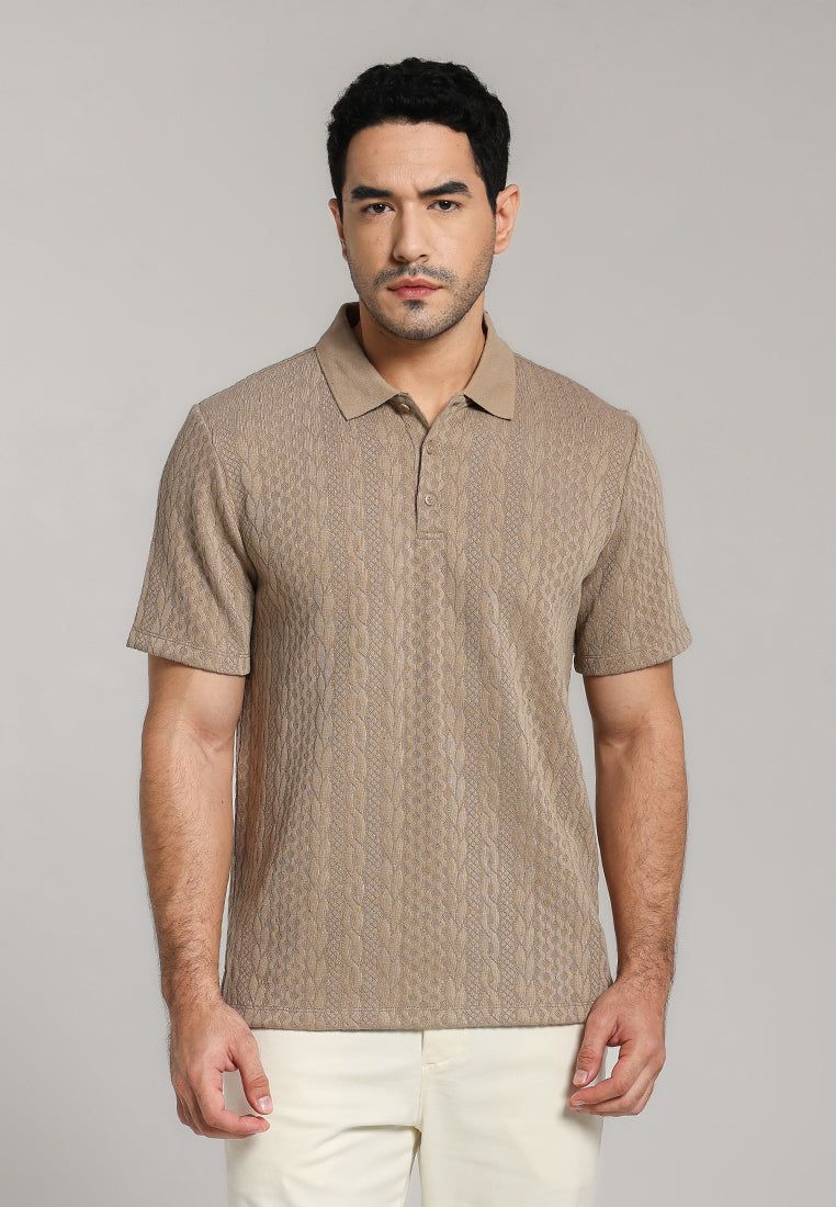MOC - Kaos Polo Pria Lengan Pendek Cruz - Light Brown