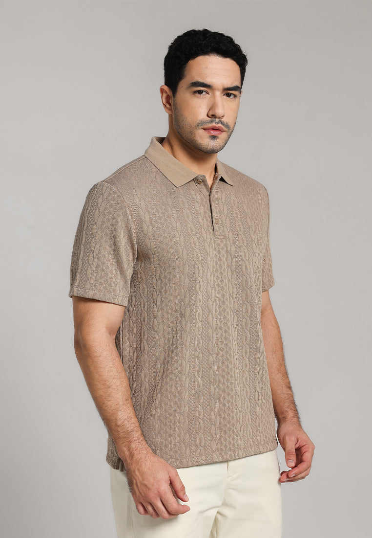 MOC - Kaos Polo Pria Lengan Pendek Cruz - Light Brown