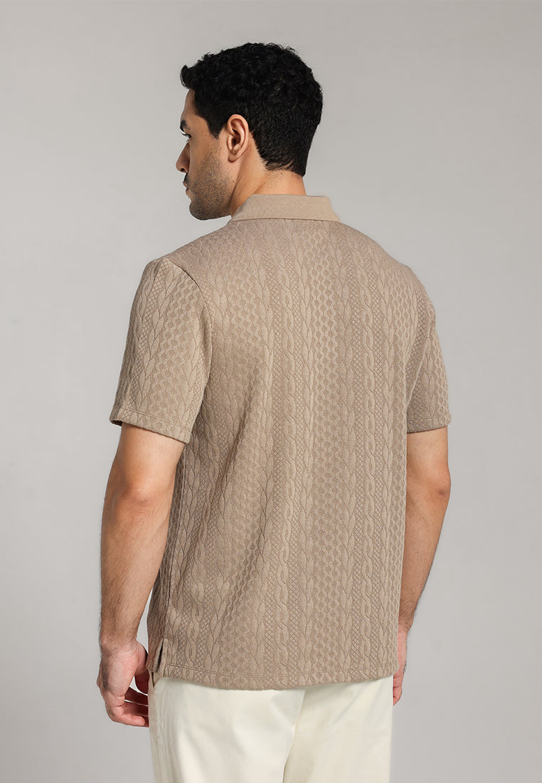 MOC - Kaos Polo Pria Lengan Pendek Cruz - Light Brown