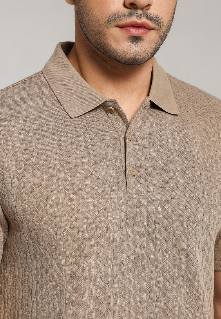 MOC - Kaos Polo Pria Lengan Pendek Cruz - Light Brown