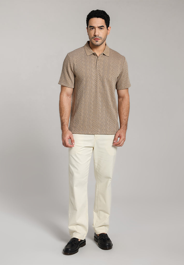 MOC - Kaos Polo Pria Lengan Pendek Cruz - Light Brown