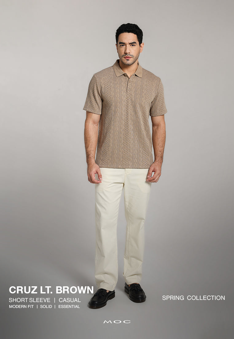 MOC - Kaos Polo Pria Lengan Pendek Cruz - Light Brown
