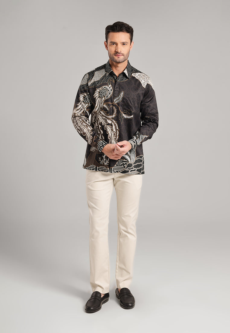 MOC Kemeja Batik Pria Lengan Panjang Naratama - Black