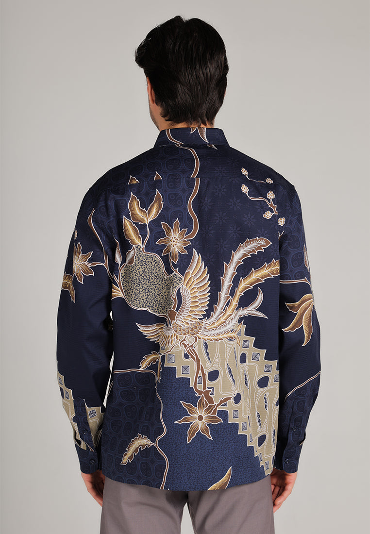 MOC - Kemeja Batik Pria Lengan Panjang Adiluhung - Navy