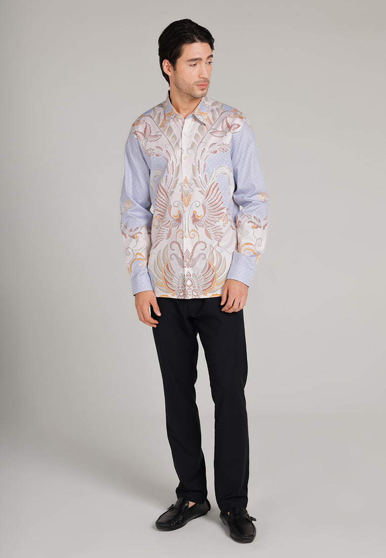 MOC Kemeja Batik Lengan Panjang Pria Jaggat - Beige