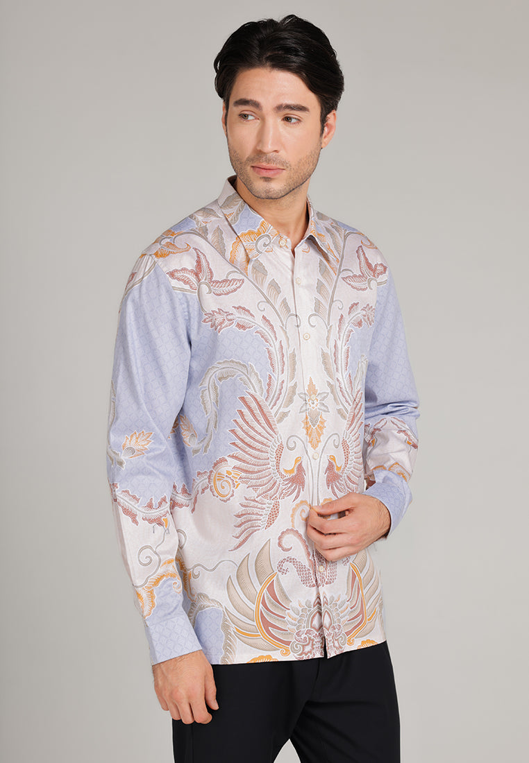 MOC Kemeja Batik Lengan Panjang Pria Jaggat - Beige