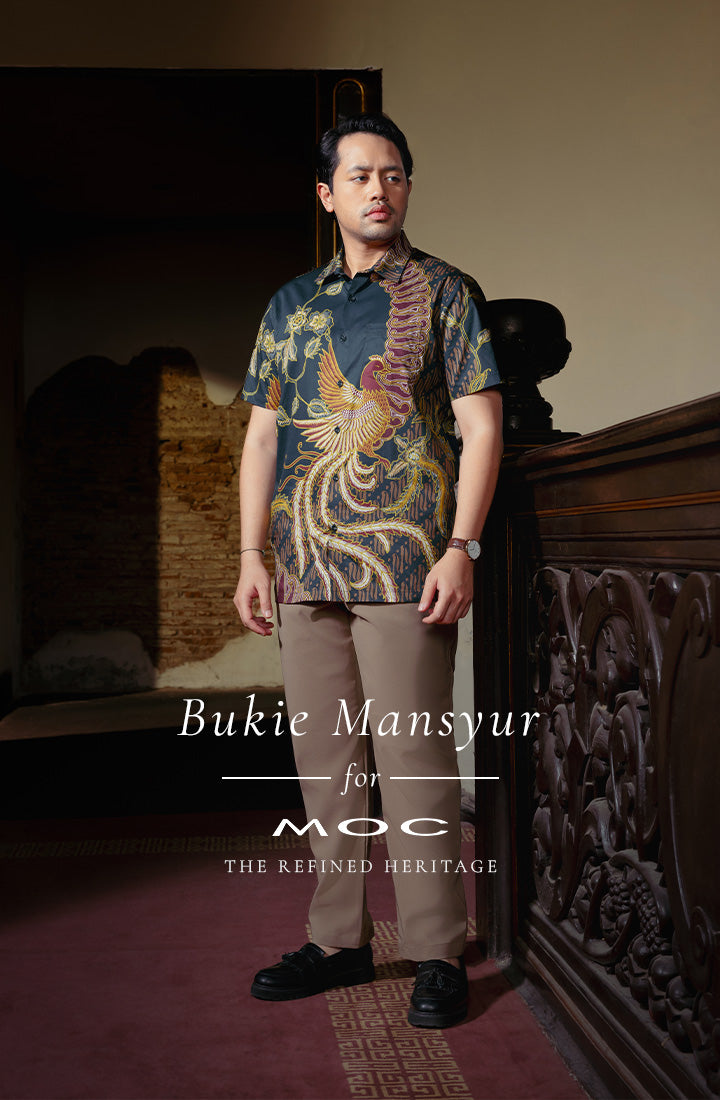 MOC Kemeja Batik Pria Lengan Pendek Trisna - Green Dark