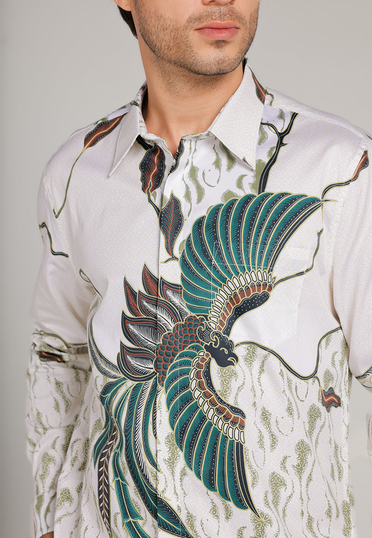 MOC Kemeja Batik Lengan Panjang Pria Wicaksana - Beige